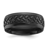 Black Zirconium Polished 8mm Grooved Band